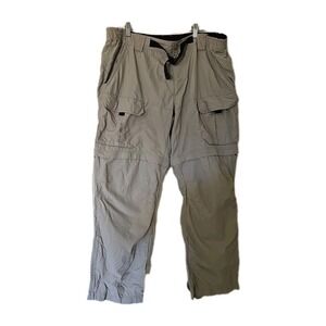 Eddie Bauer Mens 40x32 Convertible Cargo Pants Belted Zip-Off Hiking Fishing 40